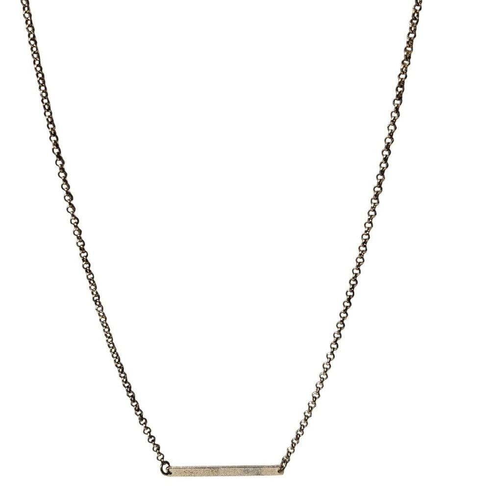 Elegant Gold Tone Bar Pendant Necklace Classic Minimalist Design Fashion Jewelry